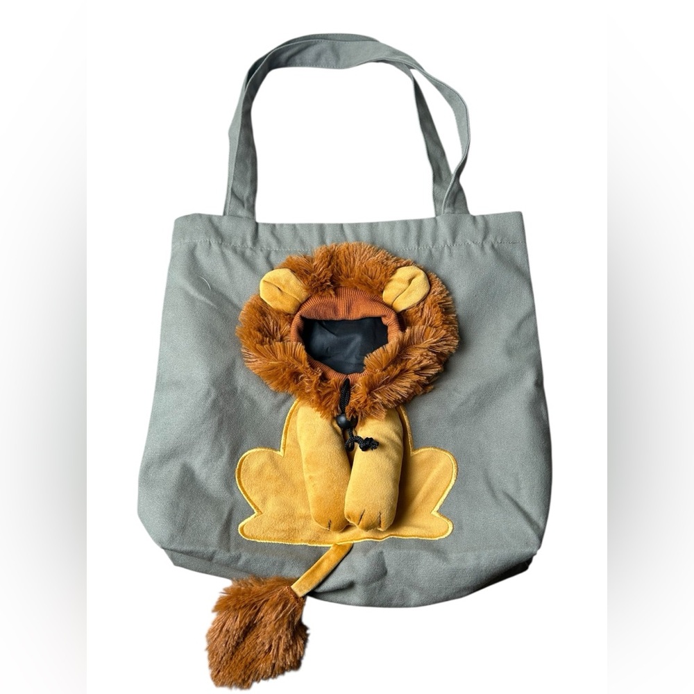 Grey Lion Pet Carrier Canvas Tote Bag
